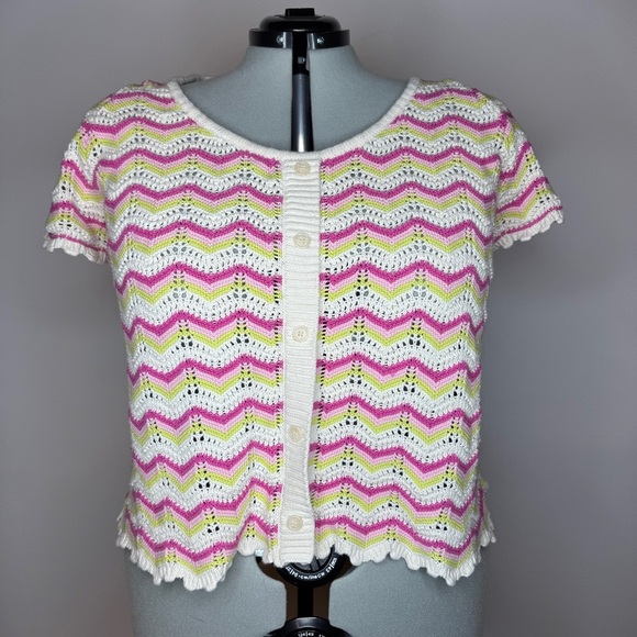 Torrid Pink White Knit Top - Picture 2 of 5